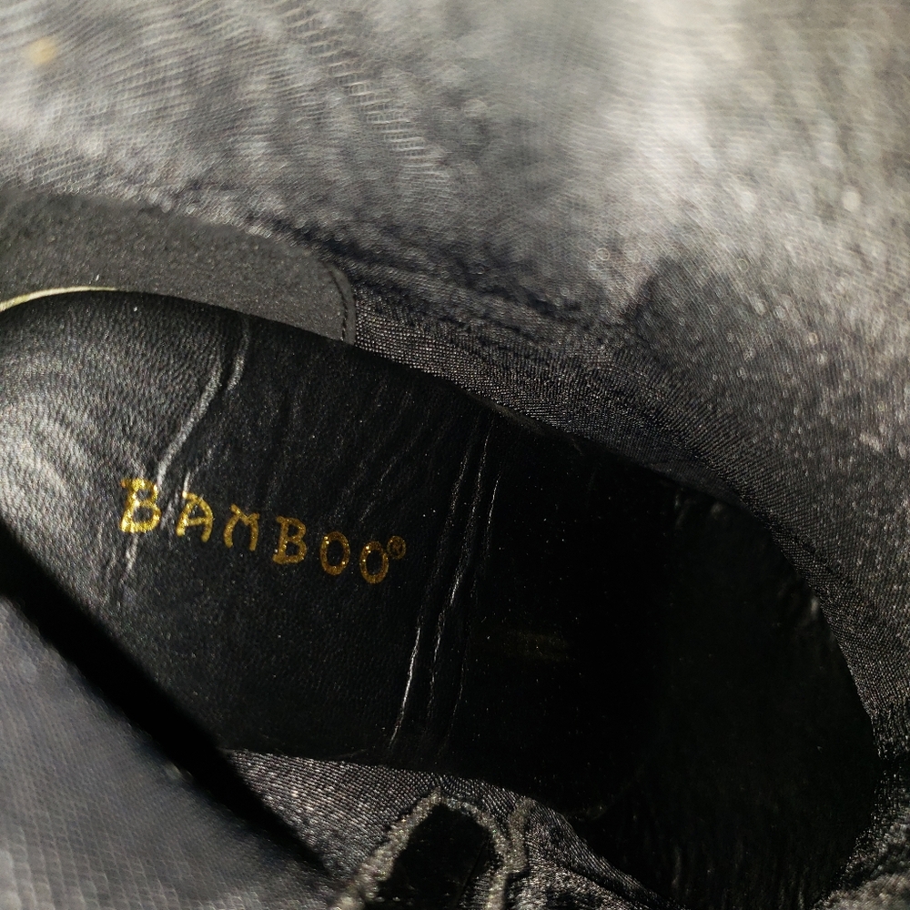 BAMBOO BLACK PATENT PLATFORM BOOTS DOLLS KILL GOTH PUNK GLAM 8 - Picture 5 of 6